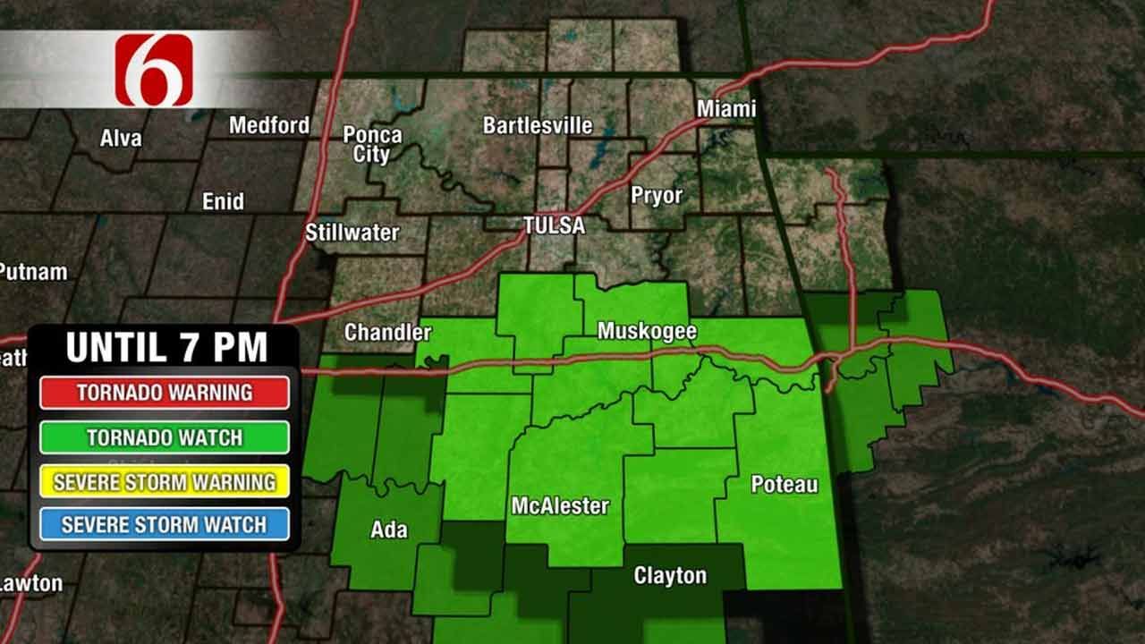 Tornado Watch In Effect Across Southeast Oklahoma