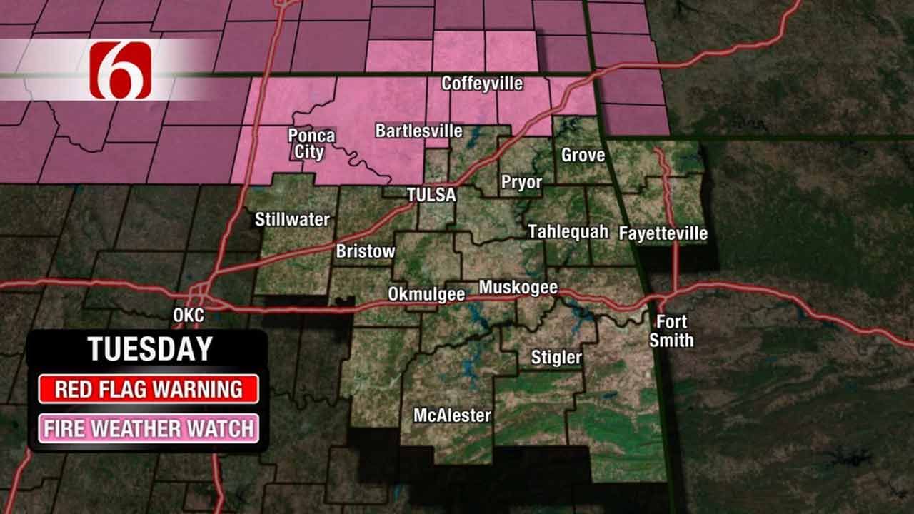 Fire Weather Watch Set For Part Of NE Oklahoma Tuesday