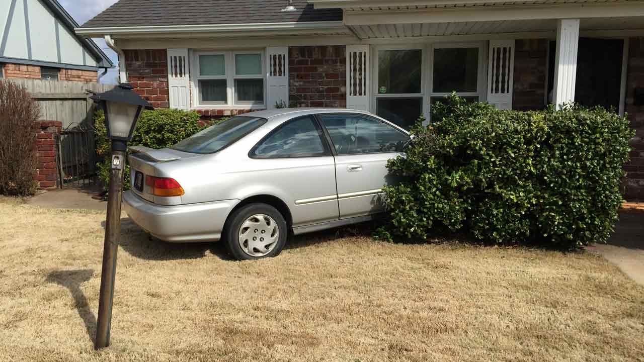 Driver Crashes Through Tulsa Yard Into House