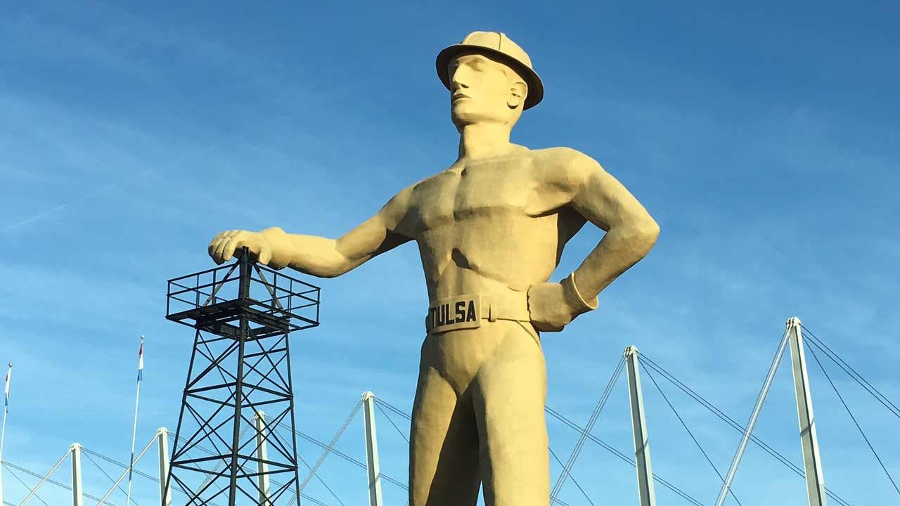 Tulsa's Golden Driller Celebrates His 50th With A Big Party