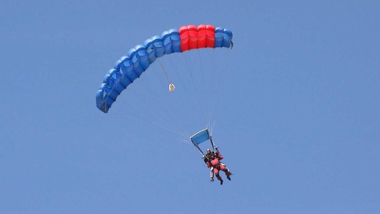 Sand Springs Superintendent Lloyd Snow Parachutes As Promised
