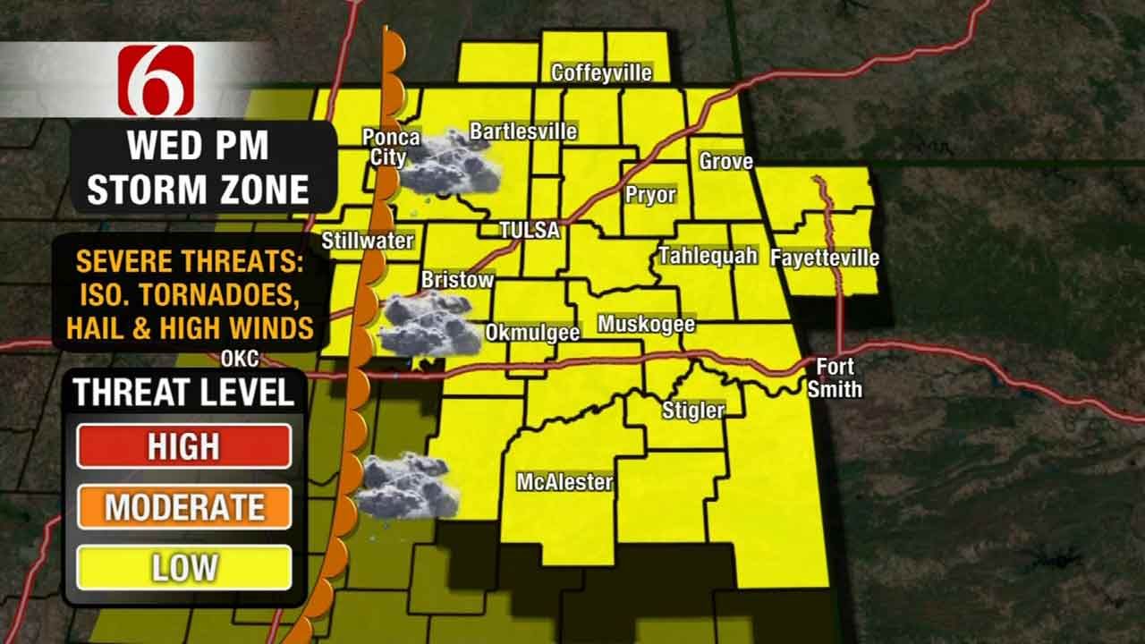 Storms Push Through Oklahoma; Hail, Damaging Winds Possible