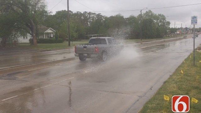 Water Line Break Causes Delays On Memorial Near 11th In Tulsa