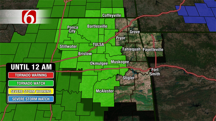 Tornado Watch In Effect For Most Of Oklahoma