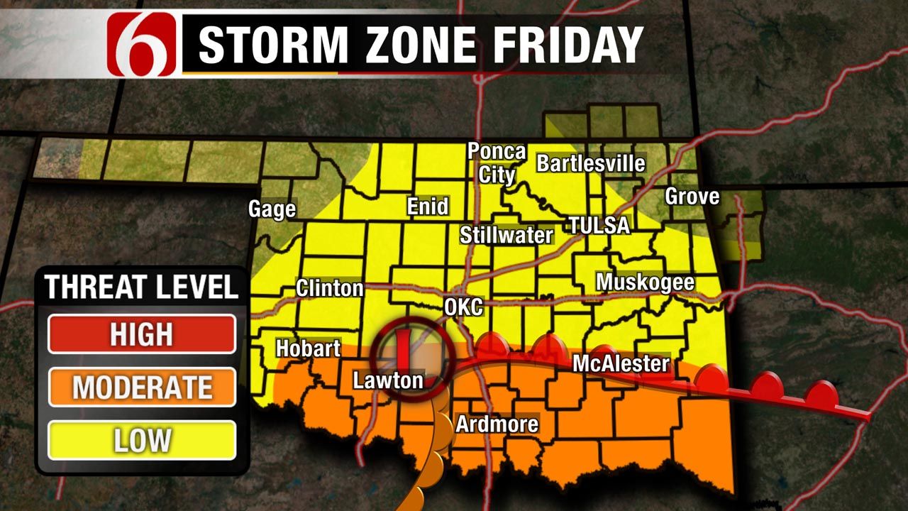 Showers, Storms To Move Into Green Country