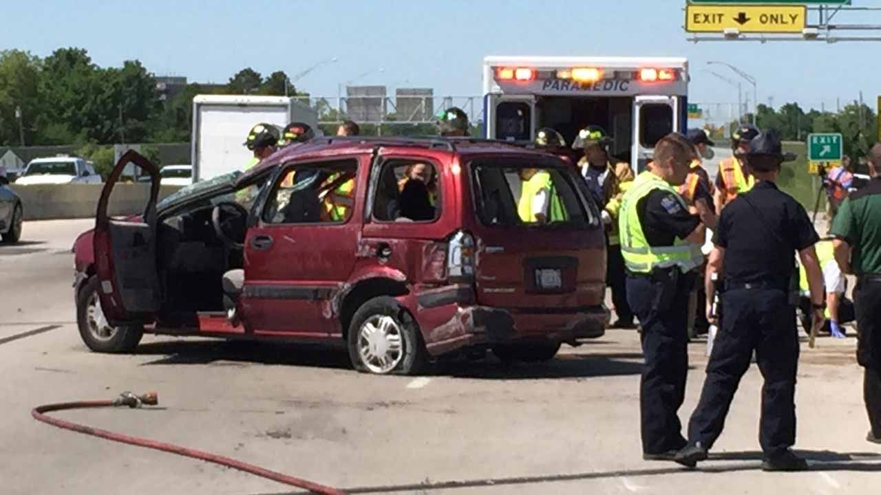 Van Rolls After Crash With Semi On U.S. 169