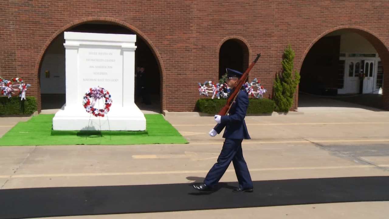 Cadets Re-Enact Changing Of The Guard At BA's Floral Haven Cemetery
