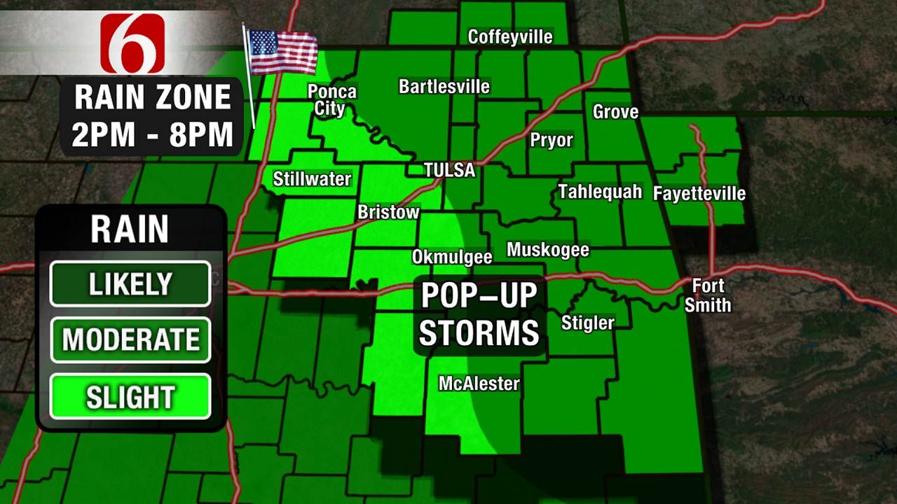 Pop-Up Thunderstorms Still A Threat For Eastern Oklahoma