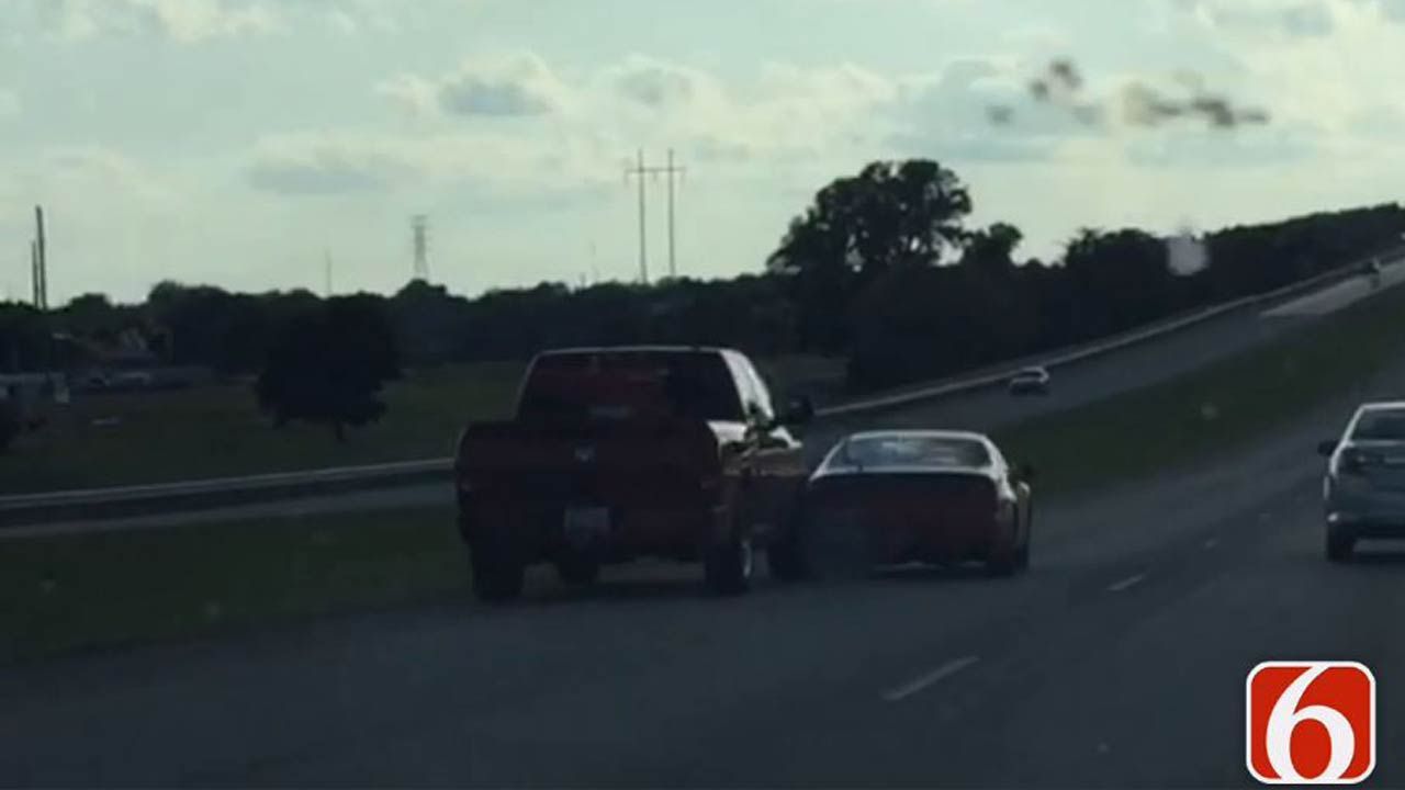 WATCH: Truck Runs Teens' Car Off Muskogee County Highway