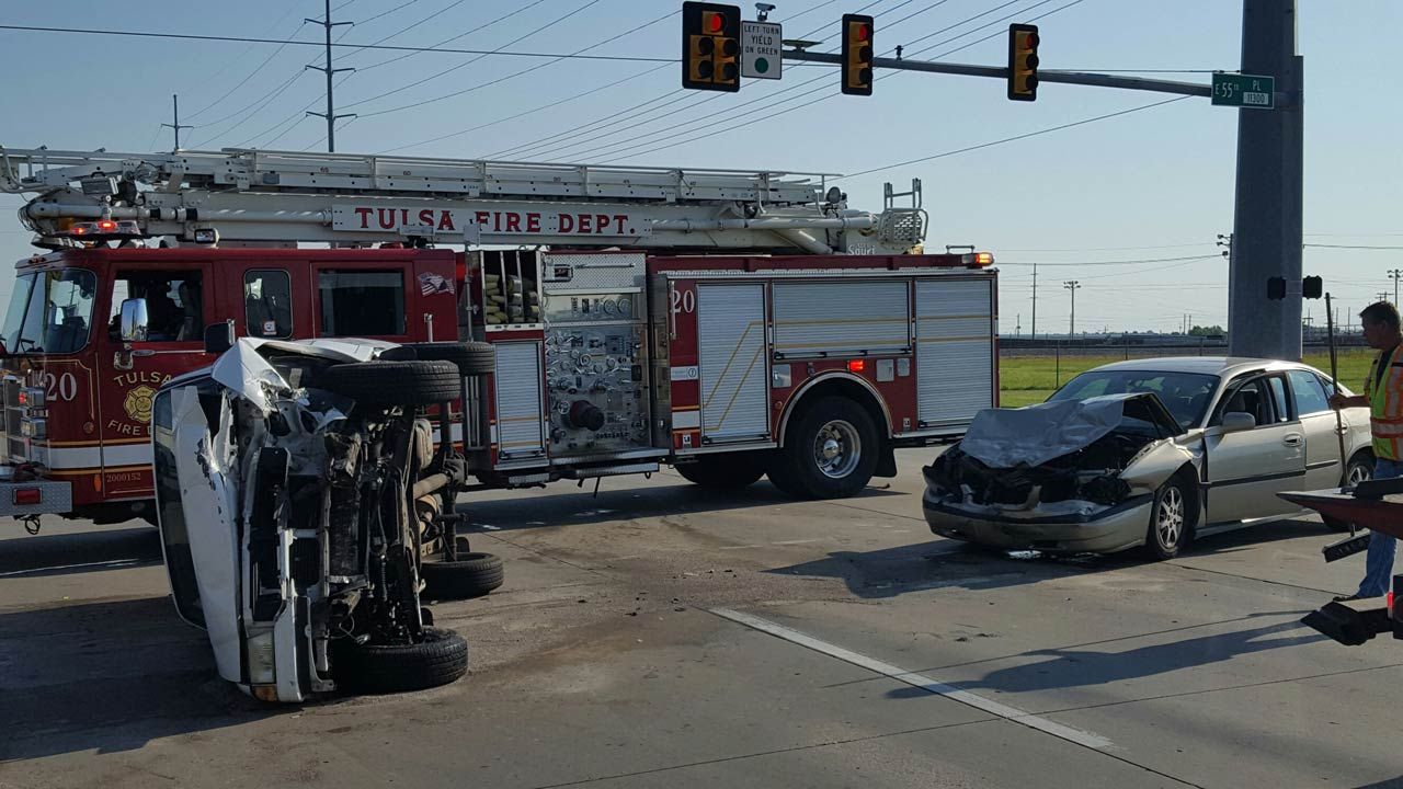 Two Injured In Tulsa Rollover Crash