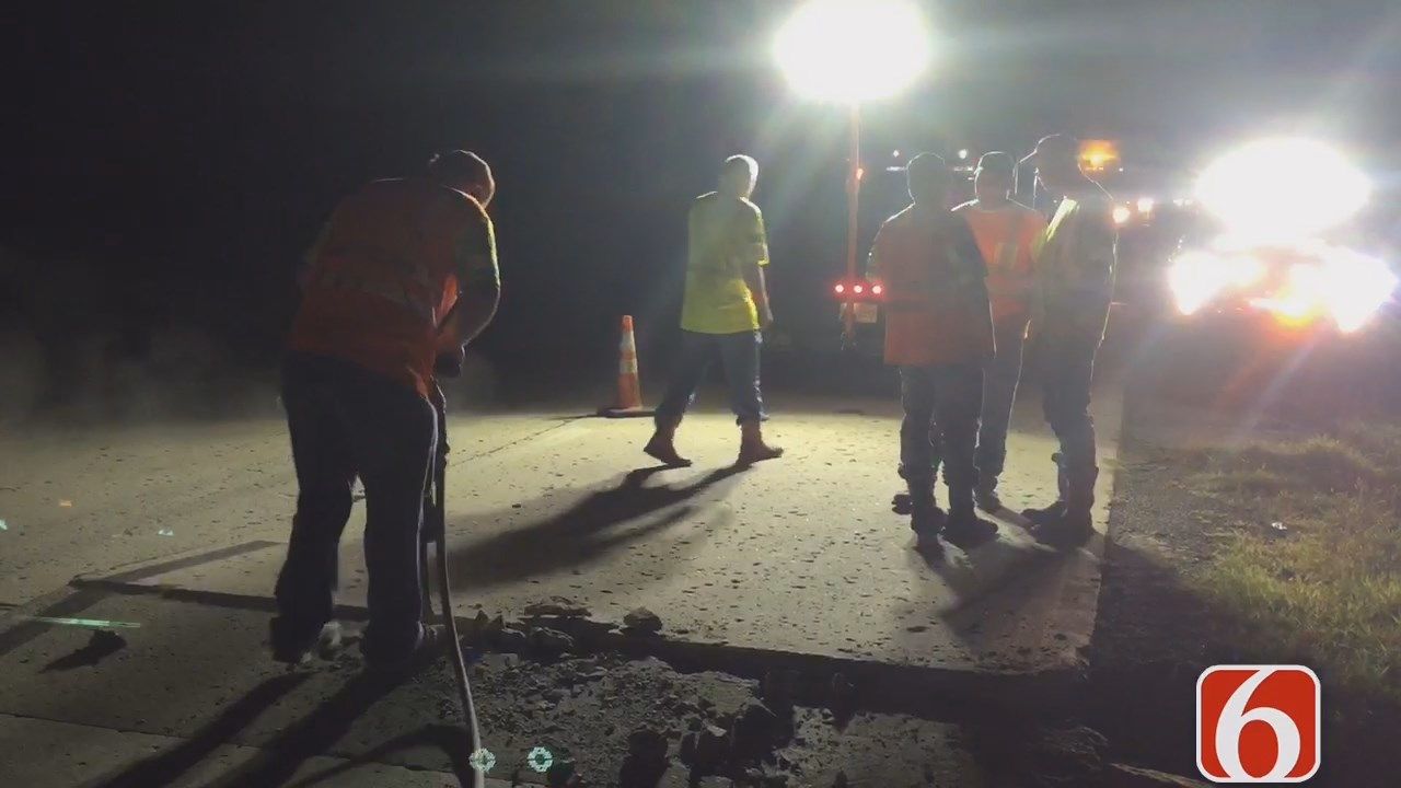 Extreme Heat Buckles Interstate 40 Near Checotah