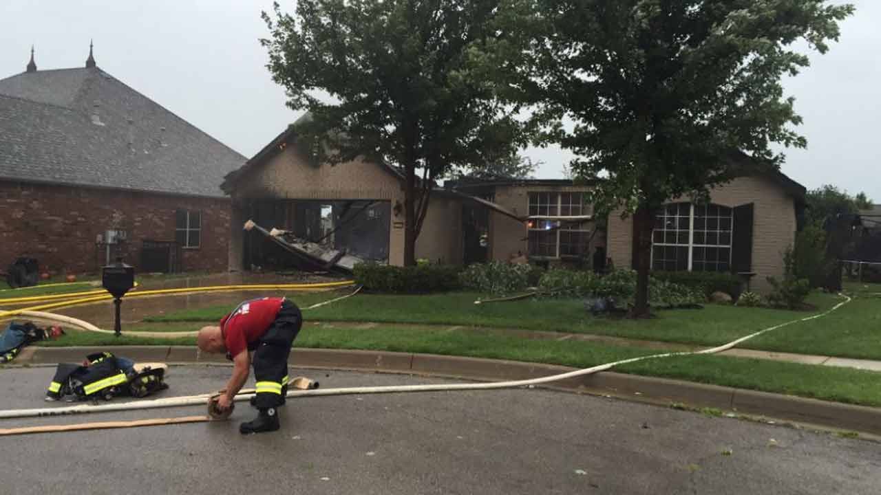 Firefighters: Lightning Likely Sparked House Fire Near Jenks