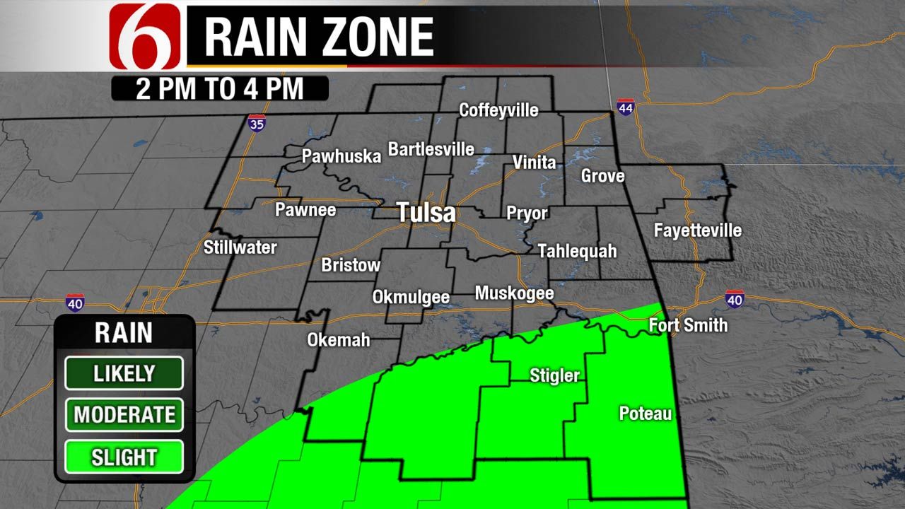 Showers Decrease As Cooler Air Spreads Across Oklahoma