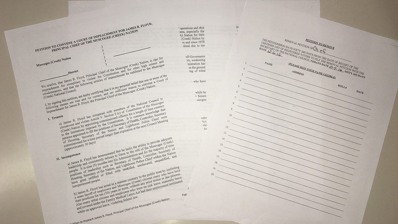 Creek Nation Citizen Files Petition To Impeach Chief