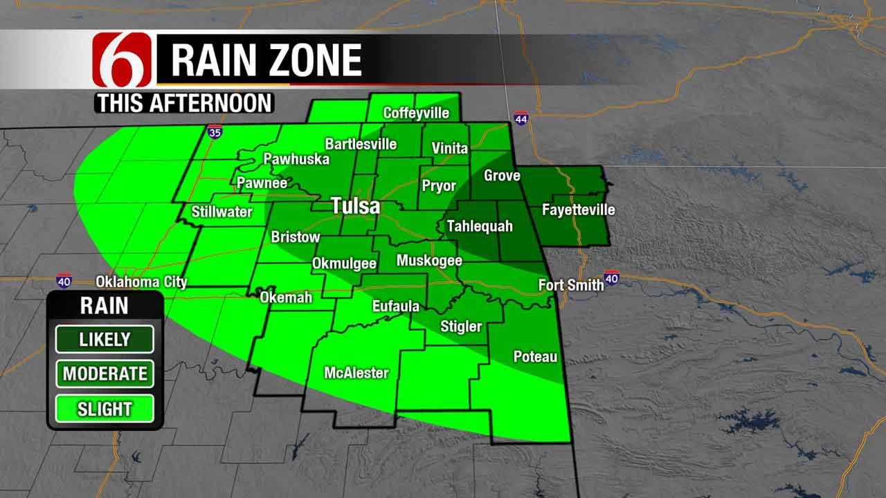 Cold Front, Rain Push Across Eastern Oklahoma