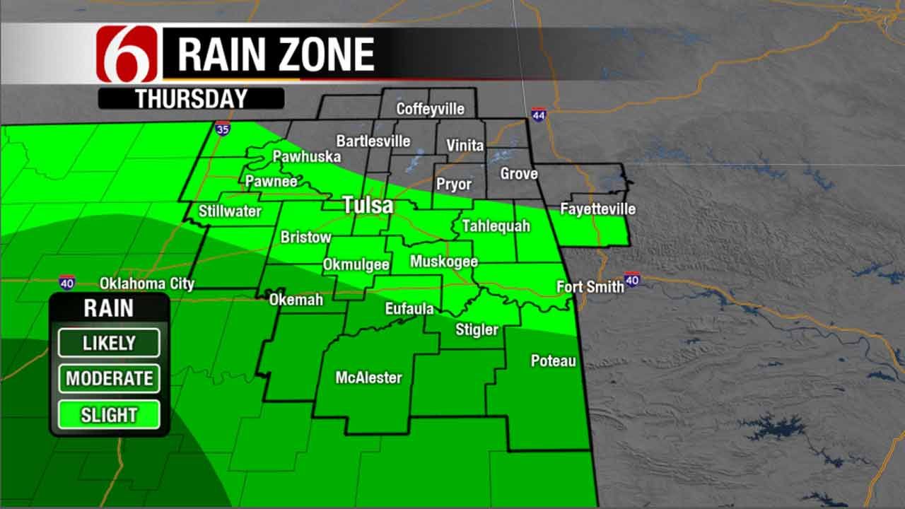 Scattered Showers Moving Through Oklahoma