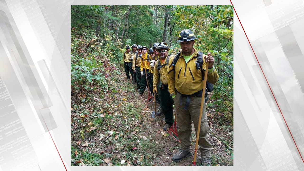 Oklahoma Wildland Firefighters Return Home After Fighting Georgia Wildfires