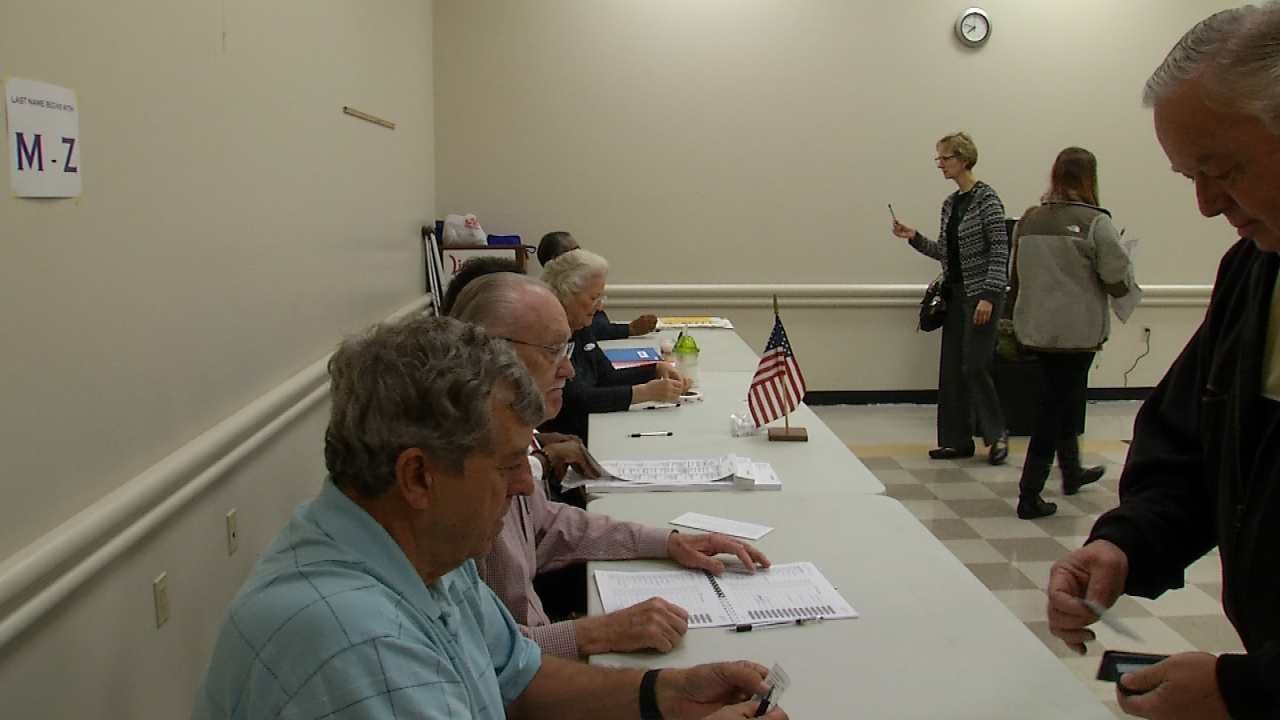 Tulsa Voters Up Early, Wait To Cast Their Ballots