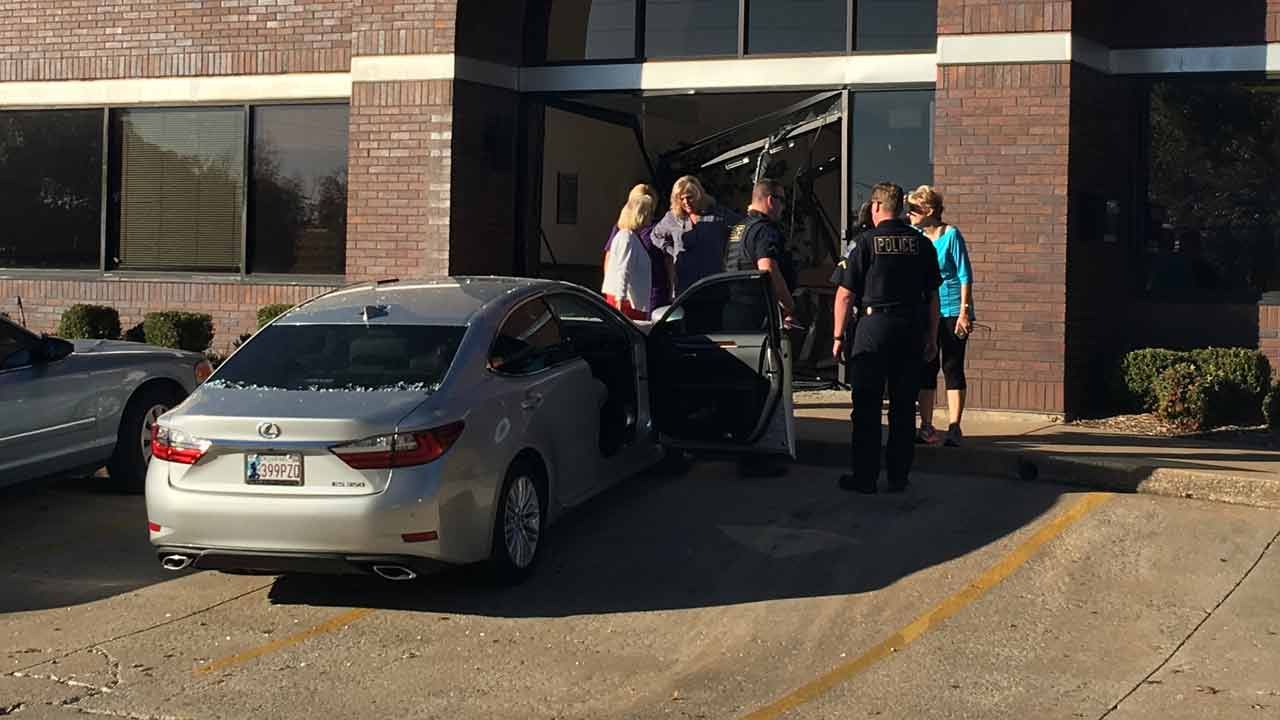 Woman Drives Car Into Tulsa Office Building