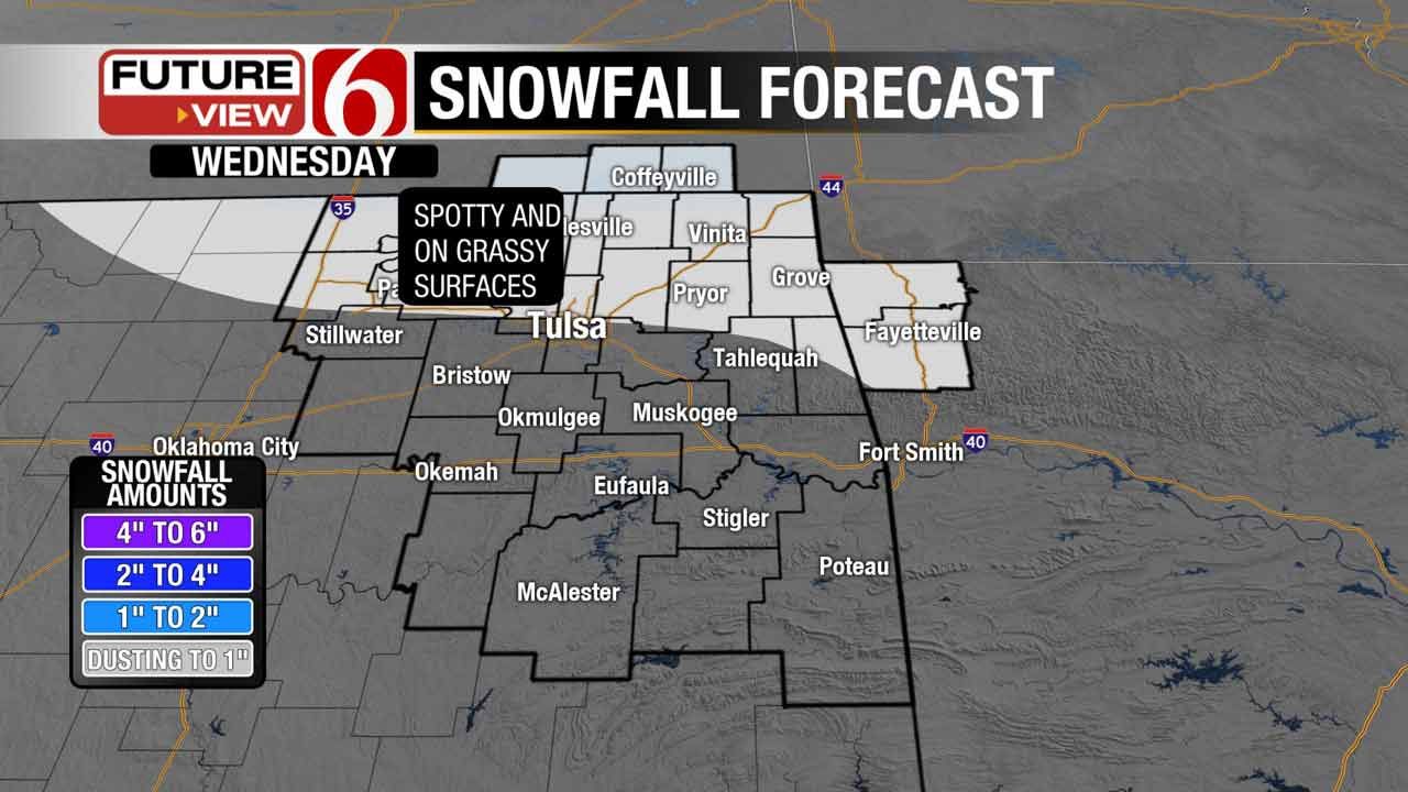 Arctic Air, Dusting Of Snow Expected In NE Oklahoma Wednesday