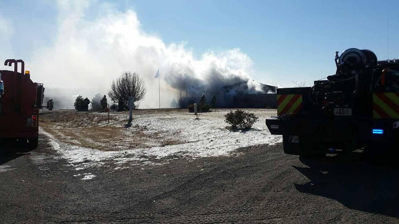 Firefighters Battle Structure Fire Near Oologah
