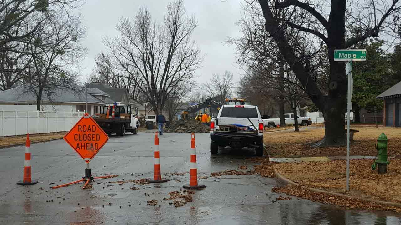 Sapulpa Water Main Break Repaired