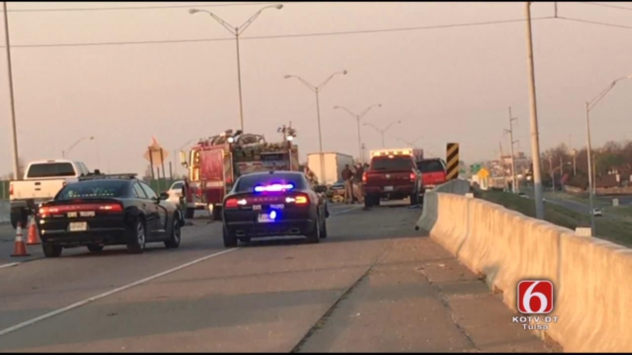 Four-Vehicle Wreck Backs Up Traffic On Tulsa Highway