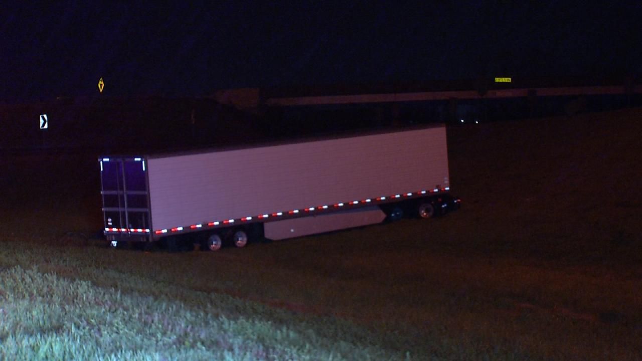 Semi Loaded With Thousand Of Eggs Runs Off Tulsa Highway