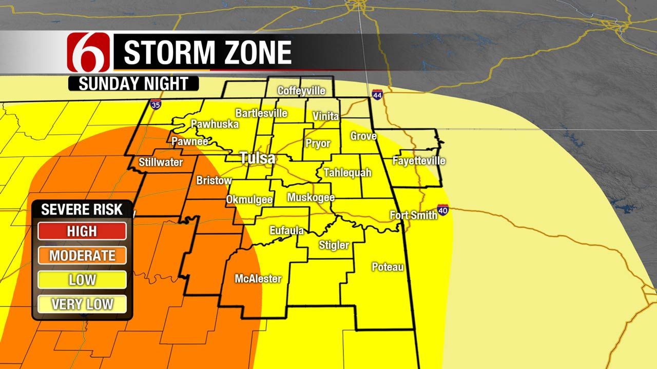 Severe Storms Possible Across Central, Southern Oklahoma