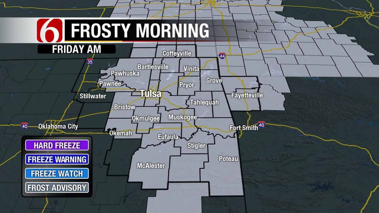 Frost Advisory Issued For Much Of Eastern Oklahoma
