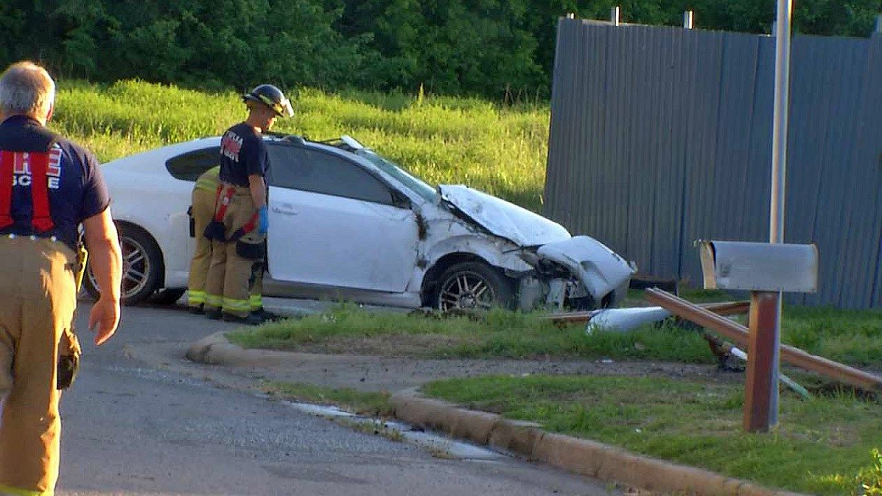 Tulsa Driver Hospitalized After Crashing Into Multiple Objects