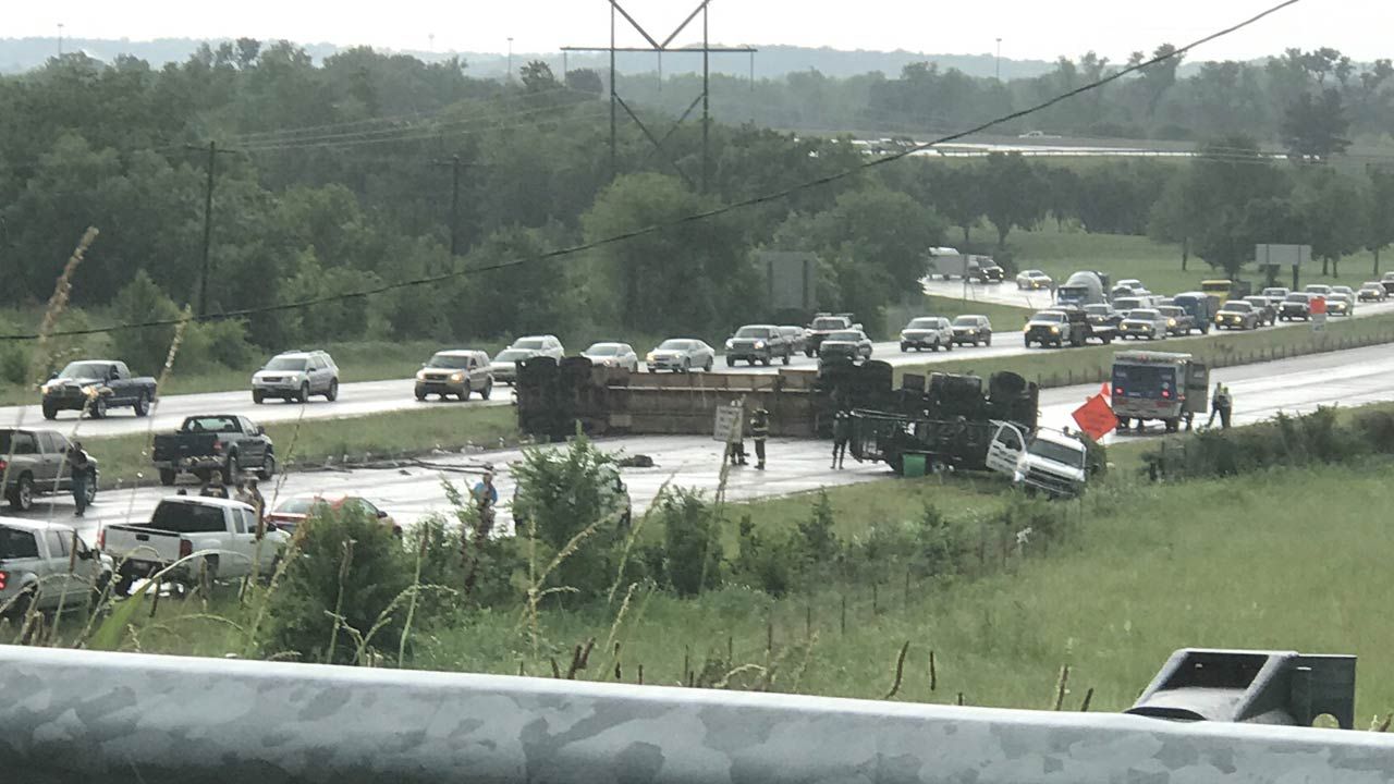 Truck Wreck Backs Up Traffic On Tulsa Highway