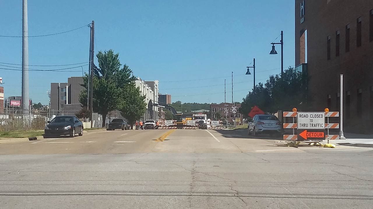 Railroad Crossing Repairs Close Tulsa Street