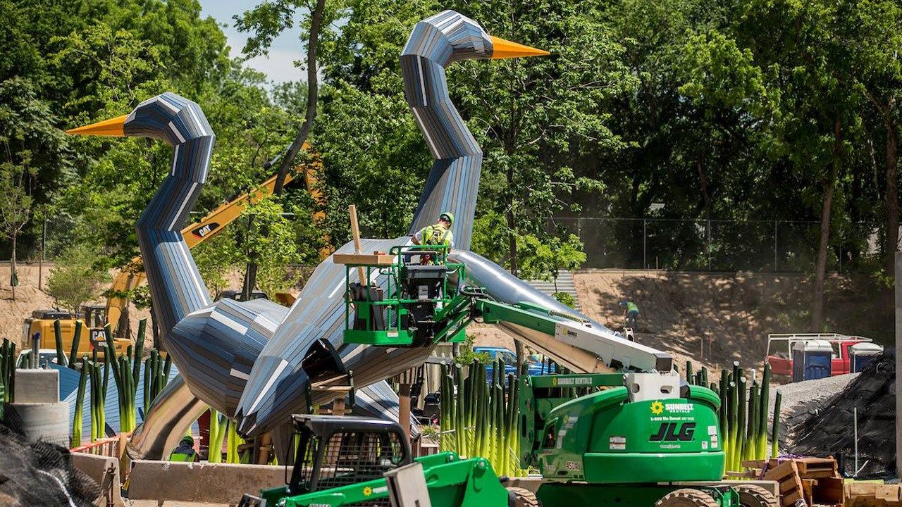 'Flying Fish' Fountains Tested For 'A Gathering Place' Water Feature