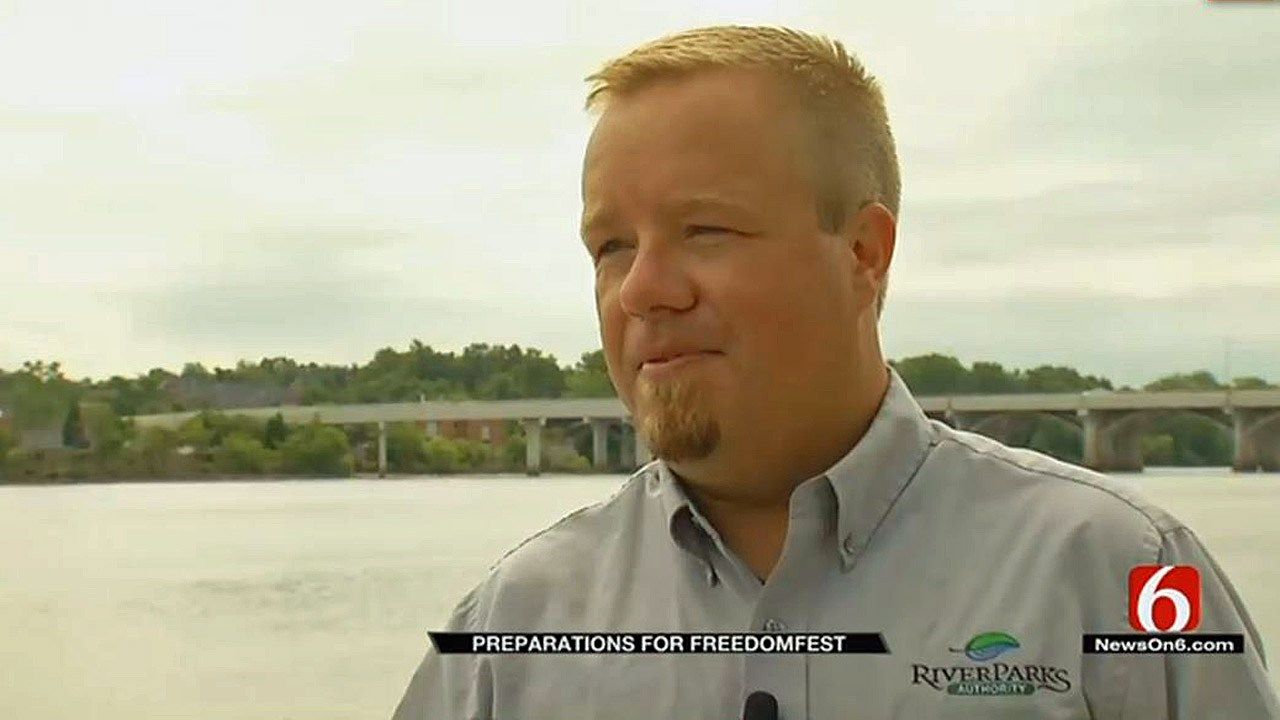 Prep Work For Tulsa's Largest Fireworks Show Underway