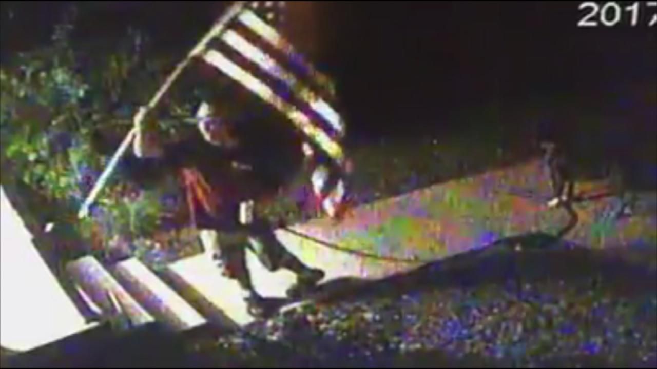 Surveillance Video Captures Sand Springs Flag Theft