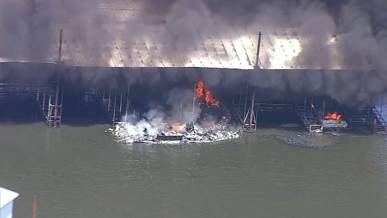 No Injuries In Massive Lake Texoma Marina Fire