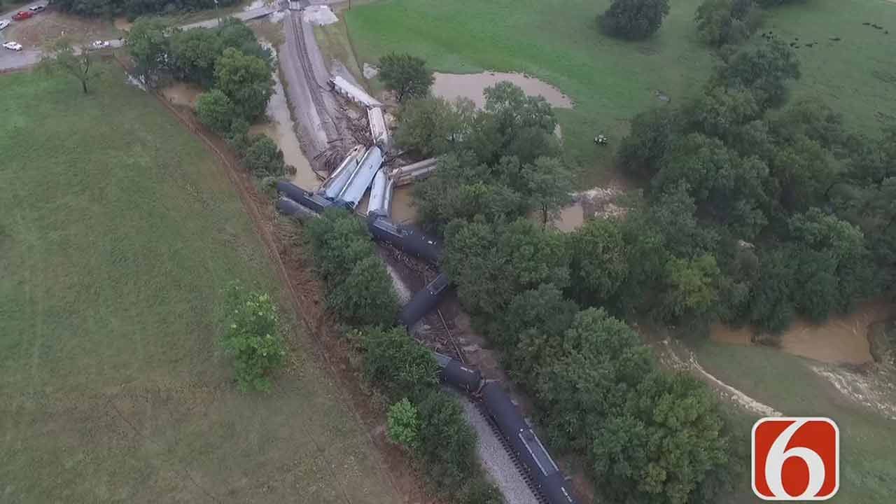 Clean-Up Ongoing In Sequoyah County Train Derailment