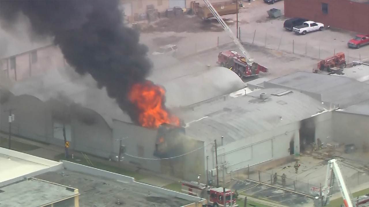 Tulsa Firefighters Battling Business Fire In Pearl District