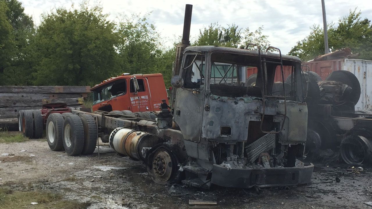 Semi Truck Catches Fire During Maintenance