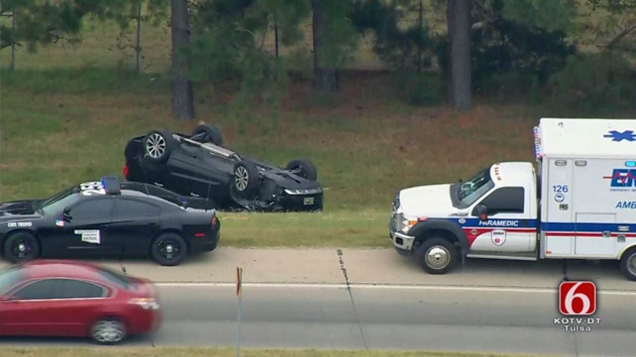 Vehicle Flips In Creek Turnpike Wreck