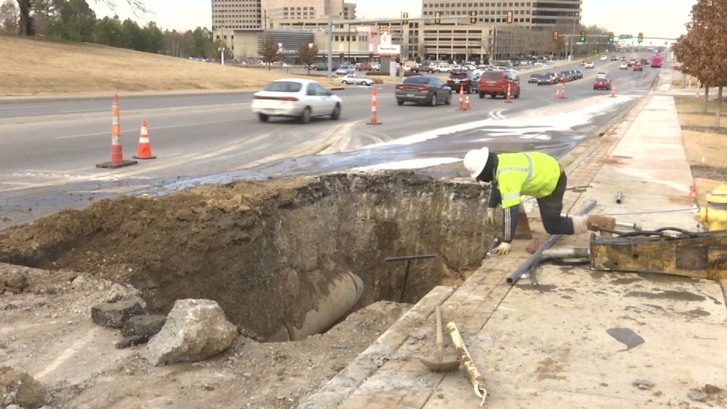 Tulsa Drivers Deal With Aftermath Of Water Main Break