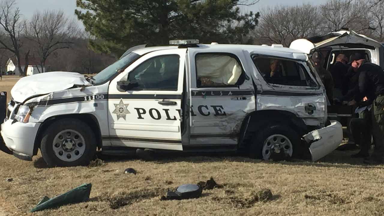 Tulsa Police Officers Involved In Rollover Crash