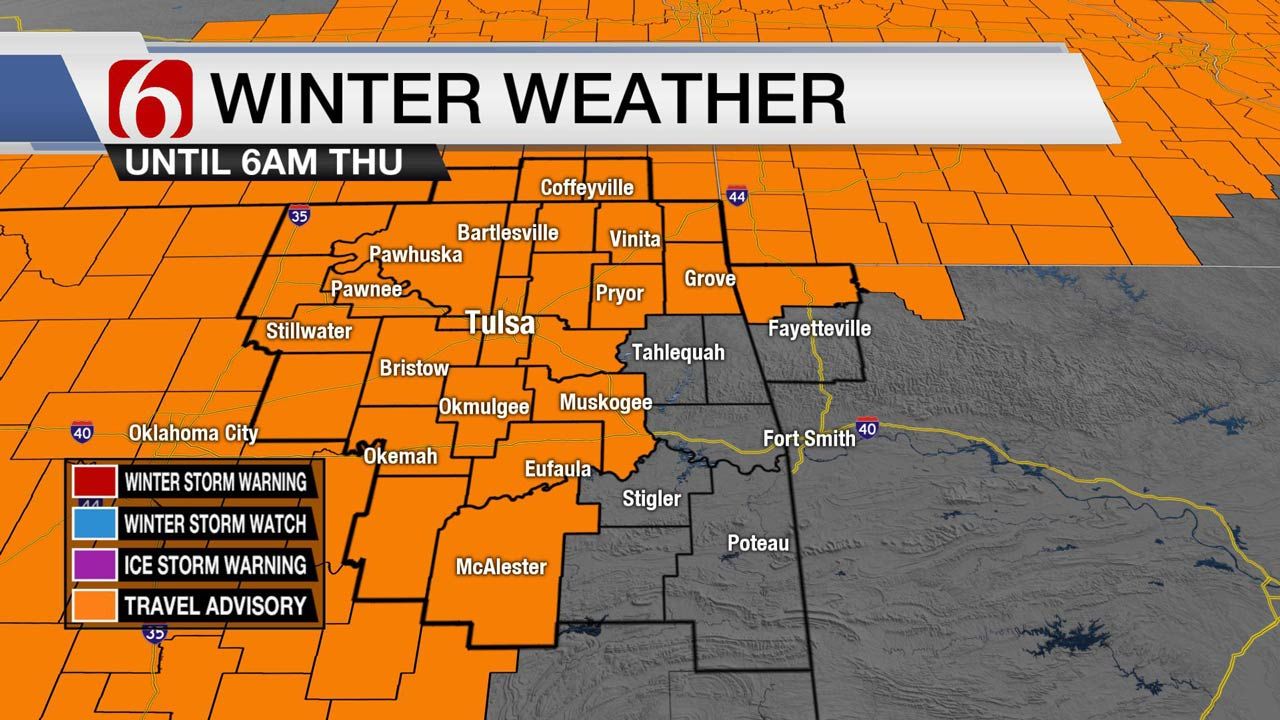 Winter Weather Advisory For Most Of Eastern Oklahoma