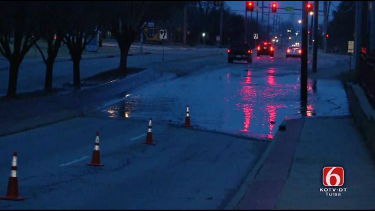 High Water Closes Lane On 15th Street West Of Yale