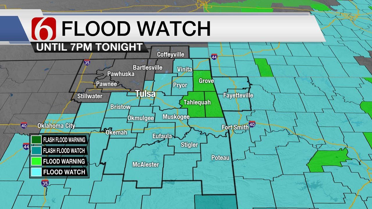 Flood Watch Continues Tuesday For Eastern Oklahoma
