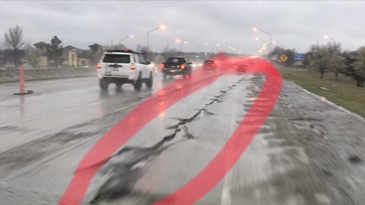 Potholes Flatten Tires On Highway 169 In Tulsa