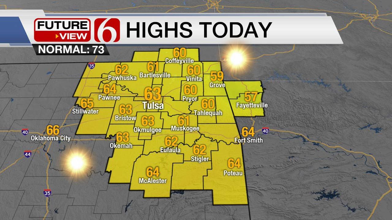 Sunny & Cool Across Green Country Today