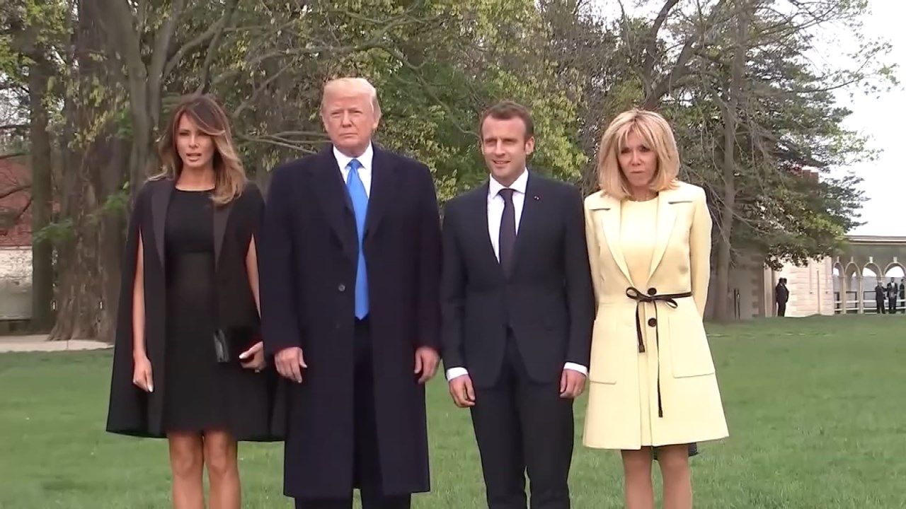 President Trump Welcomes French President To The White House