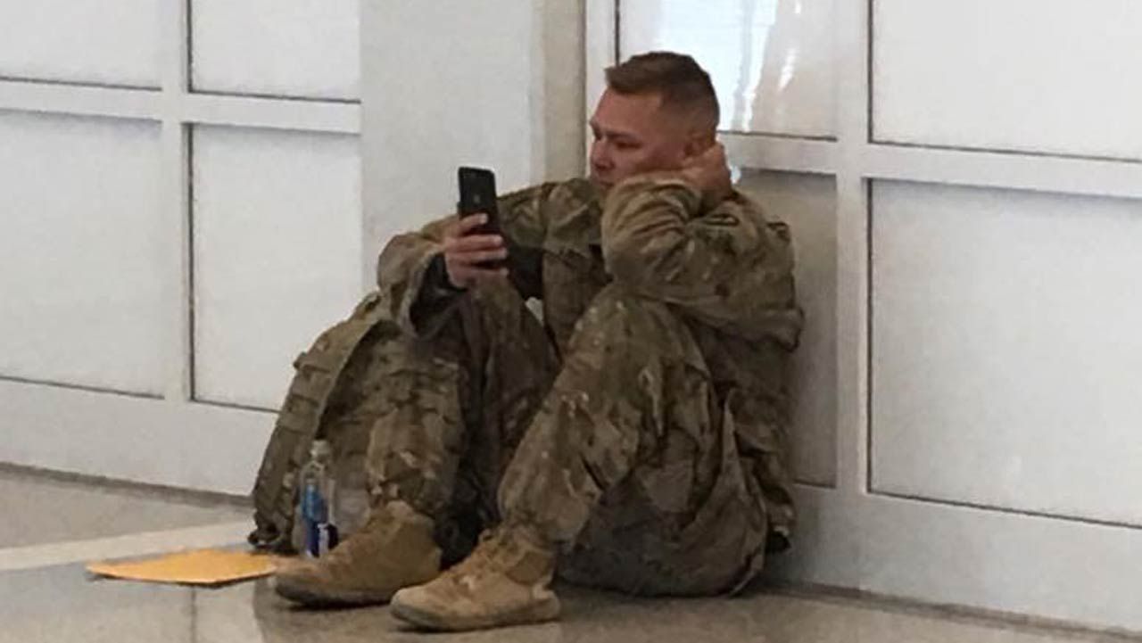 Photo Of Soldier Watching Daughter’s Birth On FaceTime Goes Viral